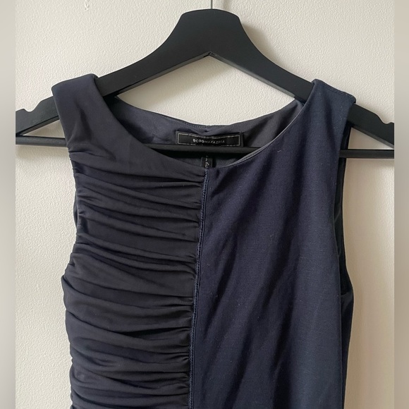 BCBG navy bodycon dress with singed details - Picture 3 of 10